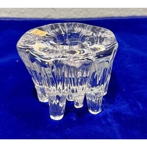 Hadeland Norway Crystal Dinner Candle Holder Icicle Vintage